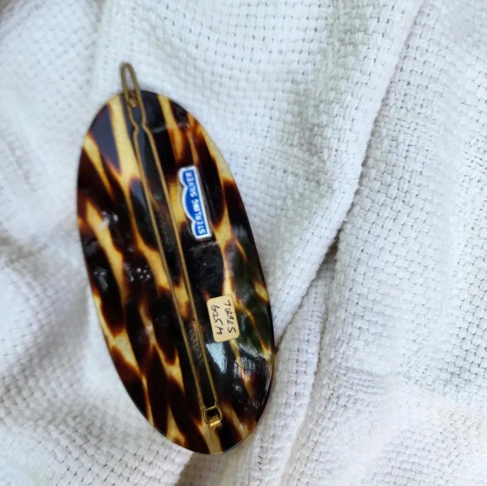 Vintage Sterling & Tortoise Frances‎ barrette